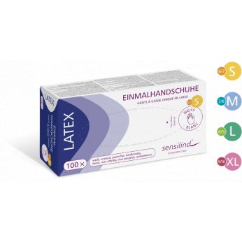 SENSILIND Rukavice Latex, bílé, 1 bal/100 ks - XL