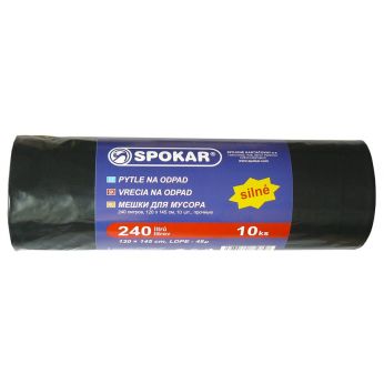 Spokar - Pytle na odpad 240L - 10 ks, LDPE, silné, 8300245200