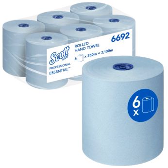 KIMBERLY-CLARK Scott Essential Rolované ručníky, 6 rolí x 350m, modré 6692