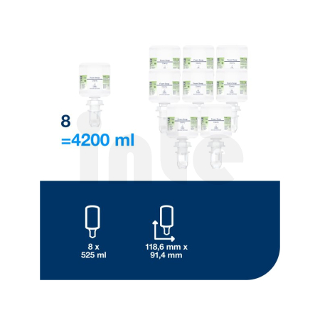 TORK Mini čiré pěnové mýdlo S5, bez parfemace, 8 x 525 ml, 525202