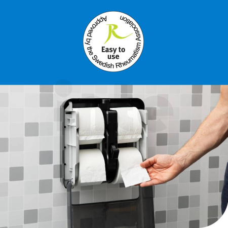 Tork OptiServe zásobník na 4 role bezdutinkového toaletního papíru, černá, T7, 558052