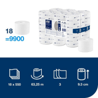 Tork OptiServe extra jemný bezdutinkový toaletní papír, 3 vrs, T7, 18 rolí, 472650