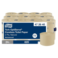 Tork OptiServe bezdutinkový toaletní papír natural, 2 vrs, T7, 24 rolí, 472640