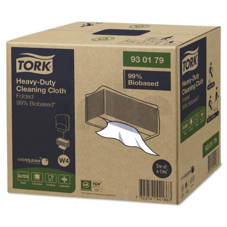 Tork Heavy-Duty Biobased čisticí utěrka z 99 % z přírodních materiálů, W4, 4 bal. x 105 ks, 930179