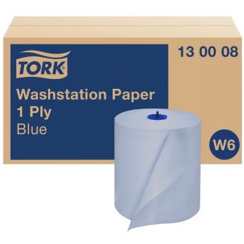 Tork utěrky do vodotěsného zásobníku, 1vrs, modré, W6, 6 rolí x 250 m, 130008