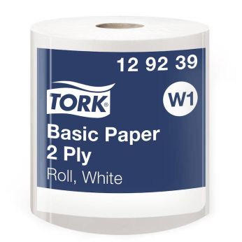 Tork Basic papírová utěrka, W1, vrs.2, 680 m / 2000 útržků, bílá, 2 role, 129239