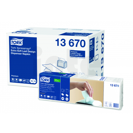 TORK extra jemný bílý ubrousek do zásobníku Xpressnap® – s dekorem lístků, N4, 4 000 ks, 13670