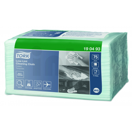 TORK Low-Lint čisticí utěrka tyrkysová, W8, 8 kusů, 190493