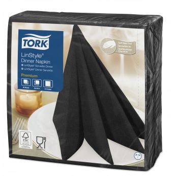 TORK Premium Linstyle® černý ubrousek – večeře 600 ks, 478726