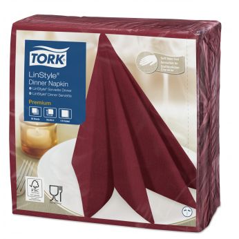 TORK Linstyle® burgundy ubrousek – večeře 600 ks 478855