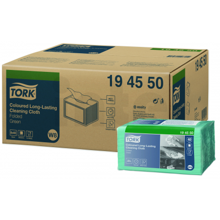 TORK utěrka barevný program, zelená 8 balení, W8, 194550