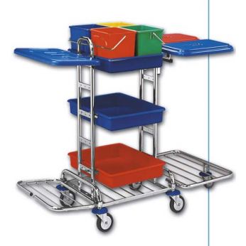 EASTMOP KOMBI MIDI III P úklidový vozík - 4 kbelíky, 3 vaničky, 3 držáky pytle