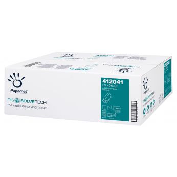 PAPERNET - Přírodní skládaný ručník do "Z" SPECIAL DISSOLVETECH, 1vrstvý, 5000 ks = 20 balení - 412041